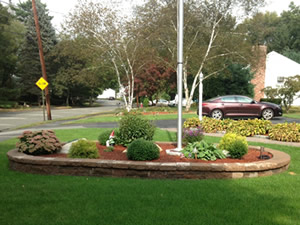 flagpole surround and landscaping